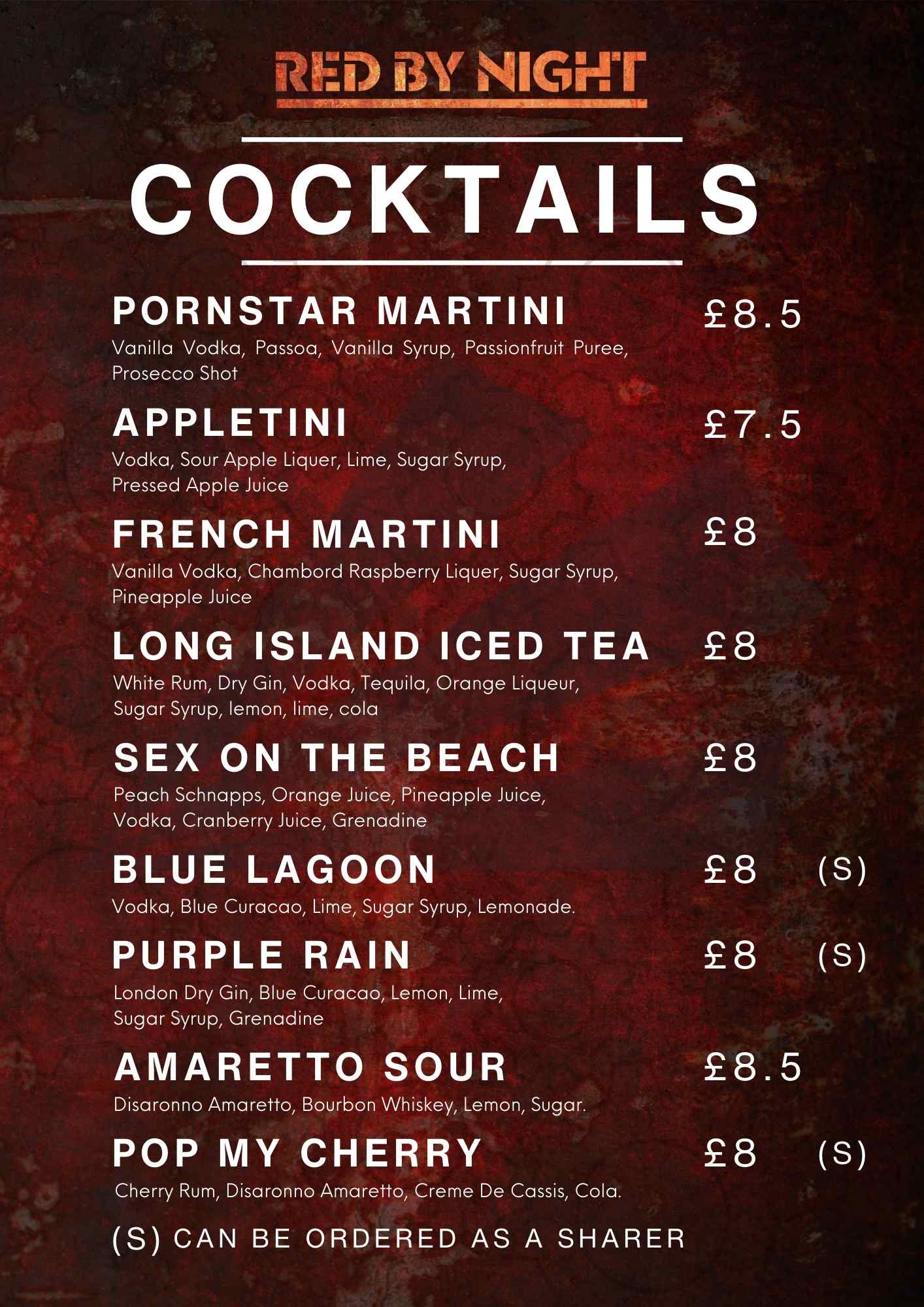 cocktail menu